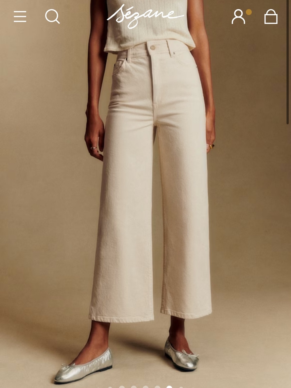 Sezane Le Crop jeans in ecru